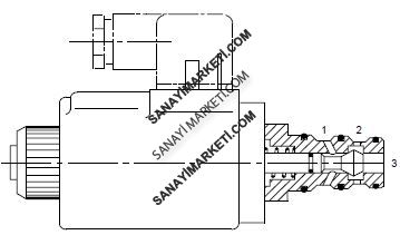 DG3VP 3 103A VMUHLO 638538 POPET Yön Kontrol Valfı 3/2, A-T, T Çek valfli, 20 lt/dk.