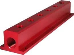 PNM Serisi Pnömatik Manifold - Eloksallı - 2’li (Kırmızı)