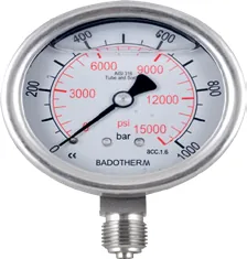 HPG Serisi Hidrolik Manometre Saati Ø 63 - 1/4" BSP 300 Bar