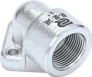 90° Dirsek Pompa Flanşı 3 Delikli G 3/8" / G 1/2" (Ø D 30 mm, M6 Cıvata)