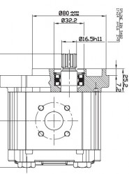 OT OIL TECHNOLOGY - OT 200 P04 4,1 OT 200 SERİSİ D/P 28-P2 MİL VE KAPAK TİPLİ DİŞLİ POMPA