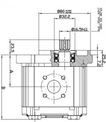 OT OIL TECHNOLOGY - OT 200 P04 4,1 OT 200 SERİSİ D/R 21-S2 MİL VE KAPAK TİPLİ DİŞLİ POMPA