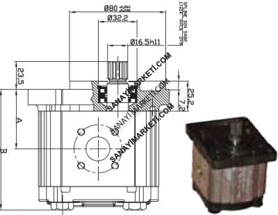 OT 200 P11 11,2 OT 200 SERİSİ D/B 32-B2 MİL VE KAPAK TİPLİ DİŞLİ POMPA