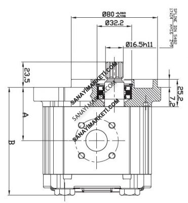 OT 200 M04 4,1 OT 200 SERİSİ R/P 28-P2 MİL VE KAPAK TİPLİ DİŞLİ MOTOR