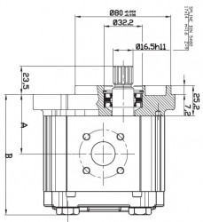 OT OIL TECHNOLOGY - OT 200 P04 4,1 OT 200 SERİSİ D/R 21-S2 MİL VE KAPAK TİPLİ DİŞLİ MOTOR