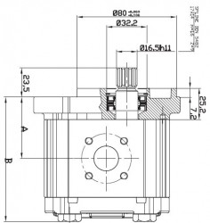 OT OIL TECHNOLOGY - OT 303 P22 OT 300 SERİSİ D/P 38-P3 MİL VE KAPAK TİPLİ GRUP 3 ARA POMPA