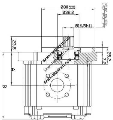 OT 303 P22 OT 300 SERİSİ D/P 38-P3 MİL VE KAPAK TİPLİ GRUP 3 ARA POMPA