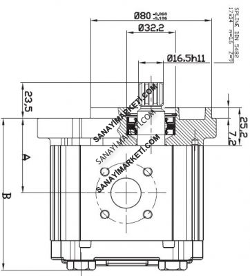 OT 303 P22 OT 300 SERİSİ D/P 33-S3 MİL VE KAPAK TİPLİ DİŞLİ POMPA