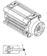 UNIMET - 100 Ø16 RN200 ISO RO200 UNITOP STANDART DÖNMEZ MİLLİ KOMPAKT SİLİNDİR (ALTIGEN BORULU)