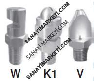 W-1/4-SS5 1/4'' 142° Geniş Açı Yassı Koni Üleme Alanlı Nozul